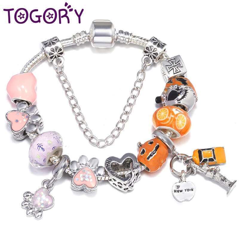 New Trendy Charm Bracelets Fits DIY Heart Paw Car Beads Bracelet Bangles For Women Men Bijoux Pulseras Jewelry Gift Wholesale