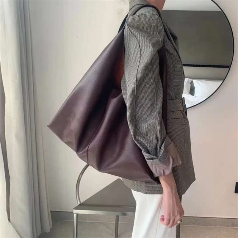 Fashion Soft Leather Handbags Women Brown Large Capacity Hand Bags Shopping Tote Female Casual Shoulder Bag Purse