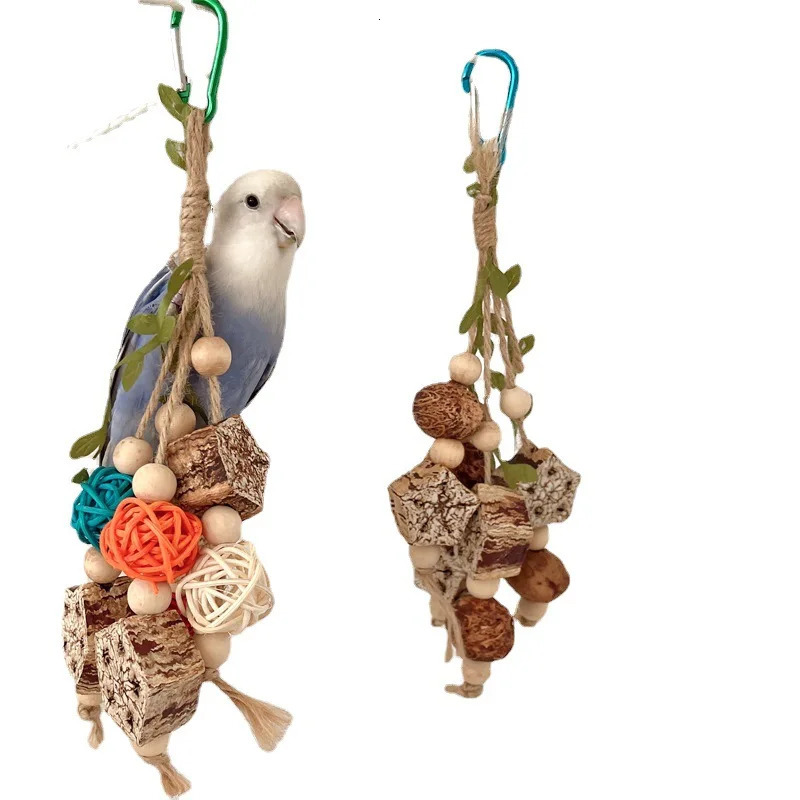 Colorful Hanging Parrot Bird Plush Toy Article Bite Pet Training Swinging 250320