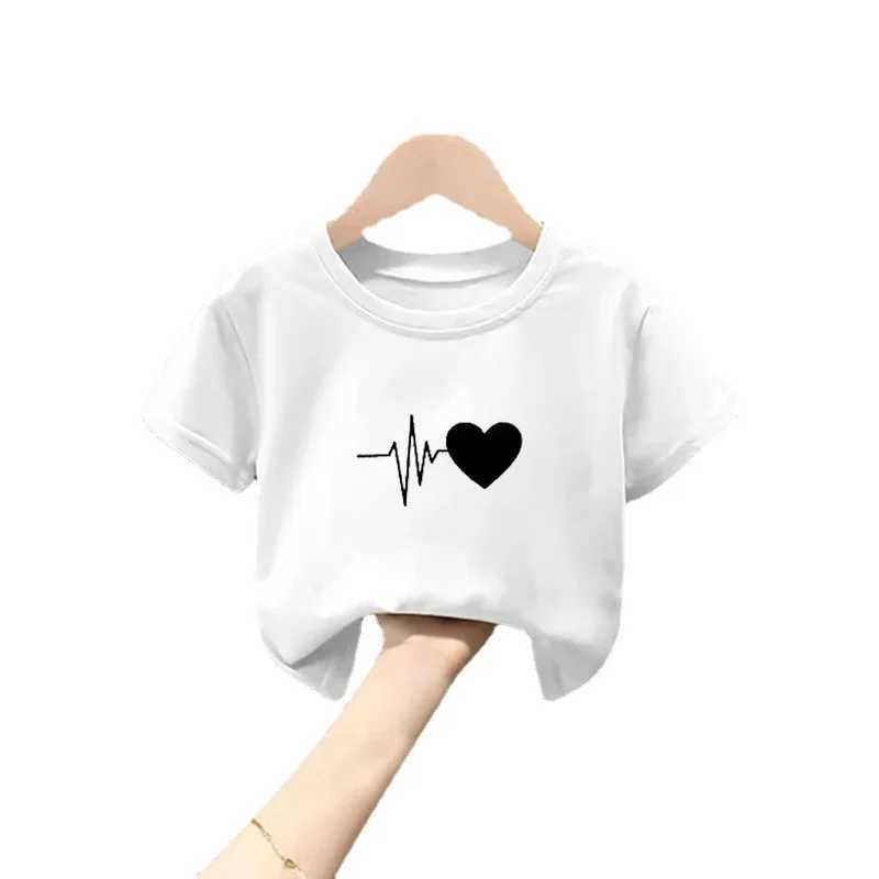 Girls short sleeved T-shirt summer new pure boys white summer big boys fashionable girls clothingT250320
