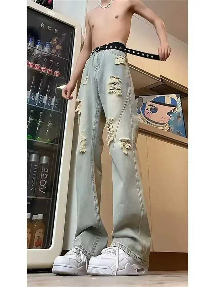 Casual pants Y2k jeans Trouser mens jeans mens clothing street bag jeans mens jeans mens jeans flannel cargo shortsT250319