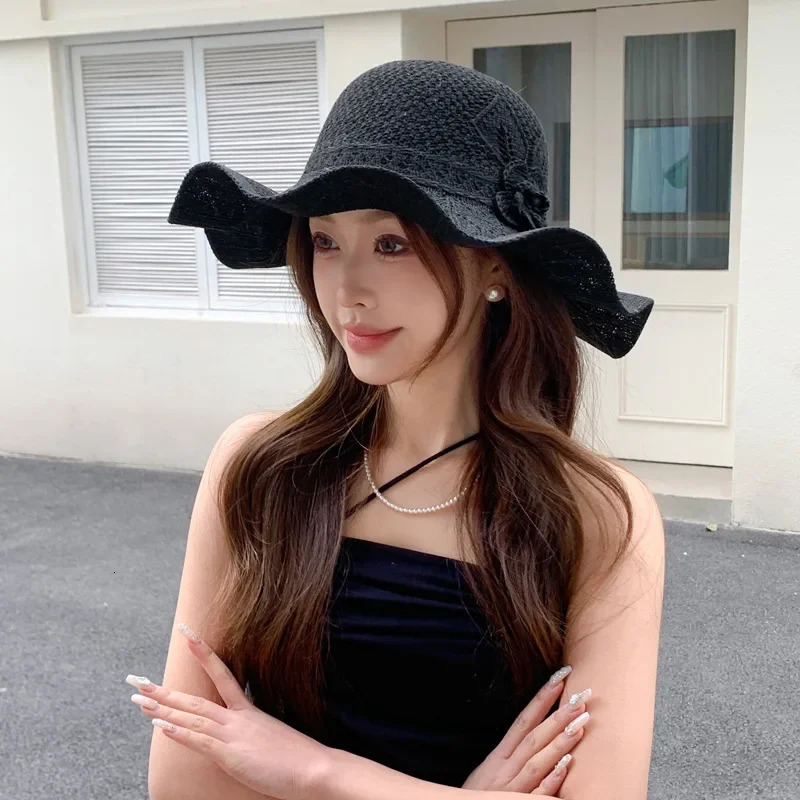 Versatile Temperament Spring and Summer Womens Hats Face Covering Sun Protection Outdoor Sun Hats Big Edge Sun Hats Fashionable 250320