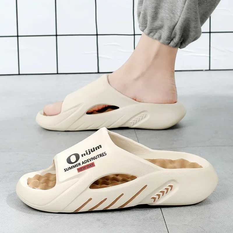 Mens massage slider outdoor mens sandals lightweight and comfortable beach casual shoes Fi platform mens slider large size 38-47 Y250320