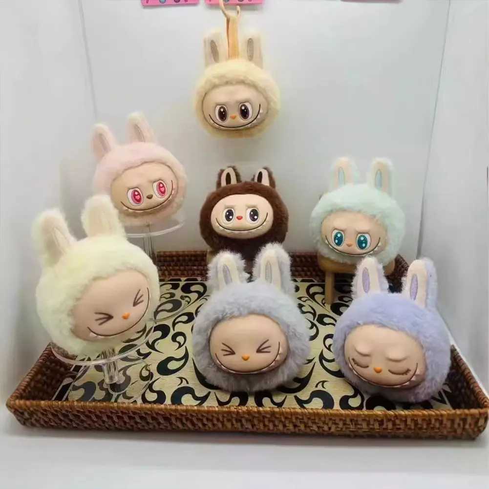 Labubu plush monster toy keychain PP cotton Kawaii plush doll keychain cartoon filled toy keyringXJ250319