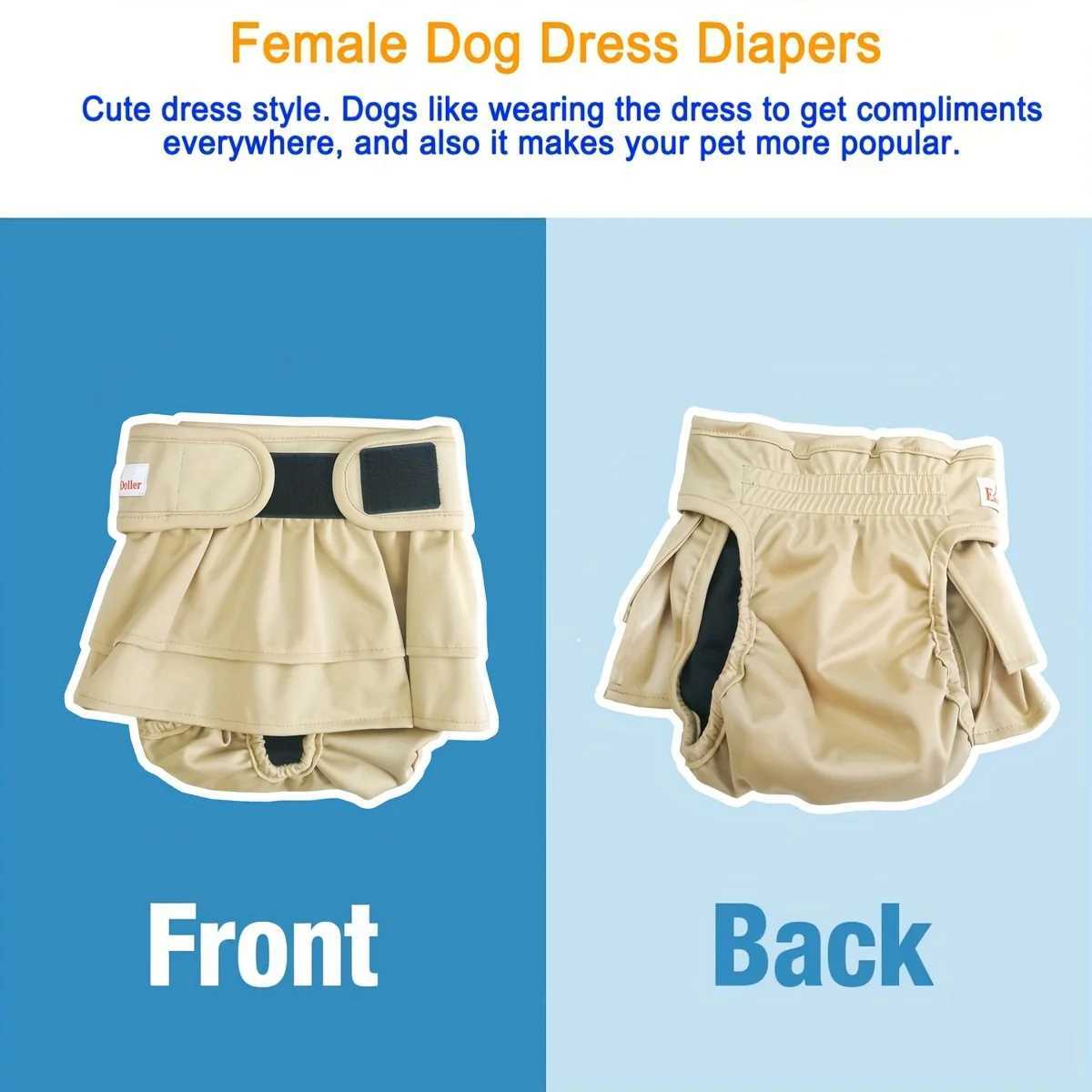 Washable female dog belly with high absorbency dog diaper adjustable pet physiological pants Y250320