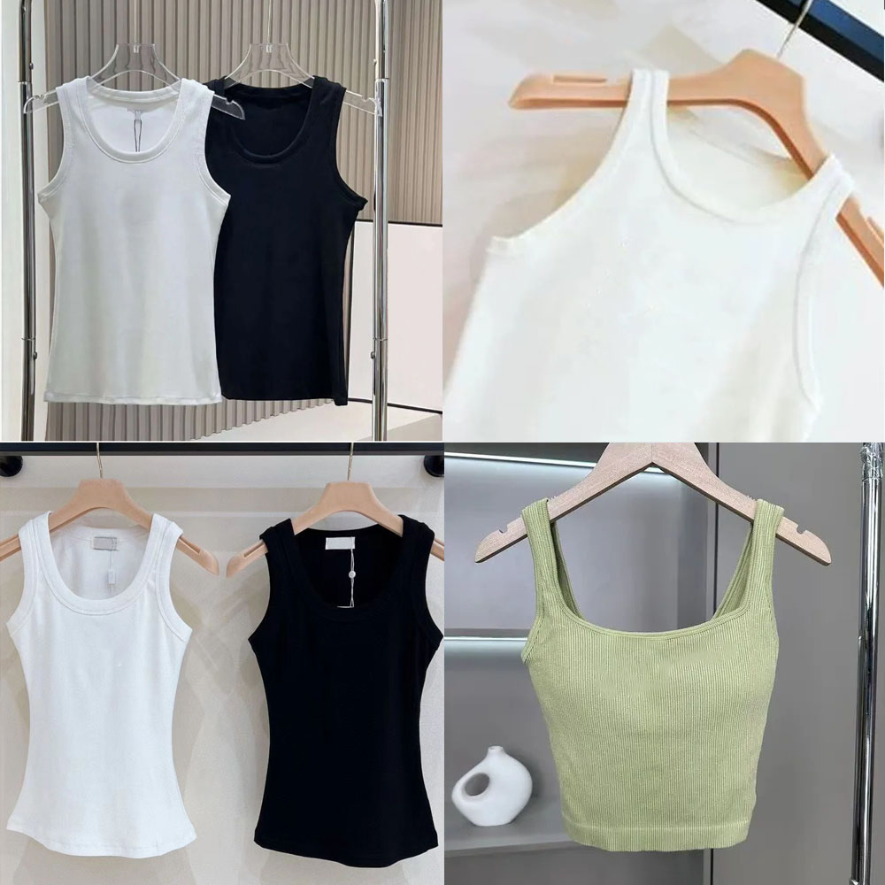 Women Knits Tank Top Designer Embroidery Vest Sleeveless Breathable Knitted Pullover Womens Sport Tops Crop Top Fashion S 2XL One Size
