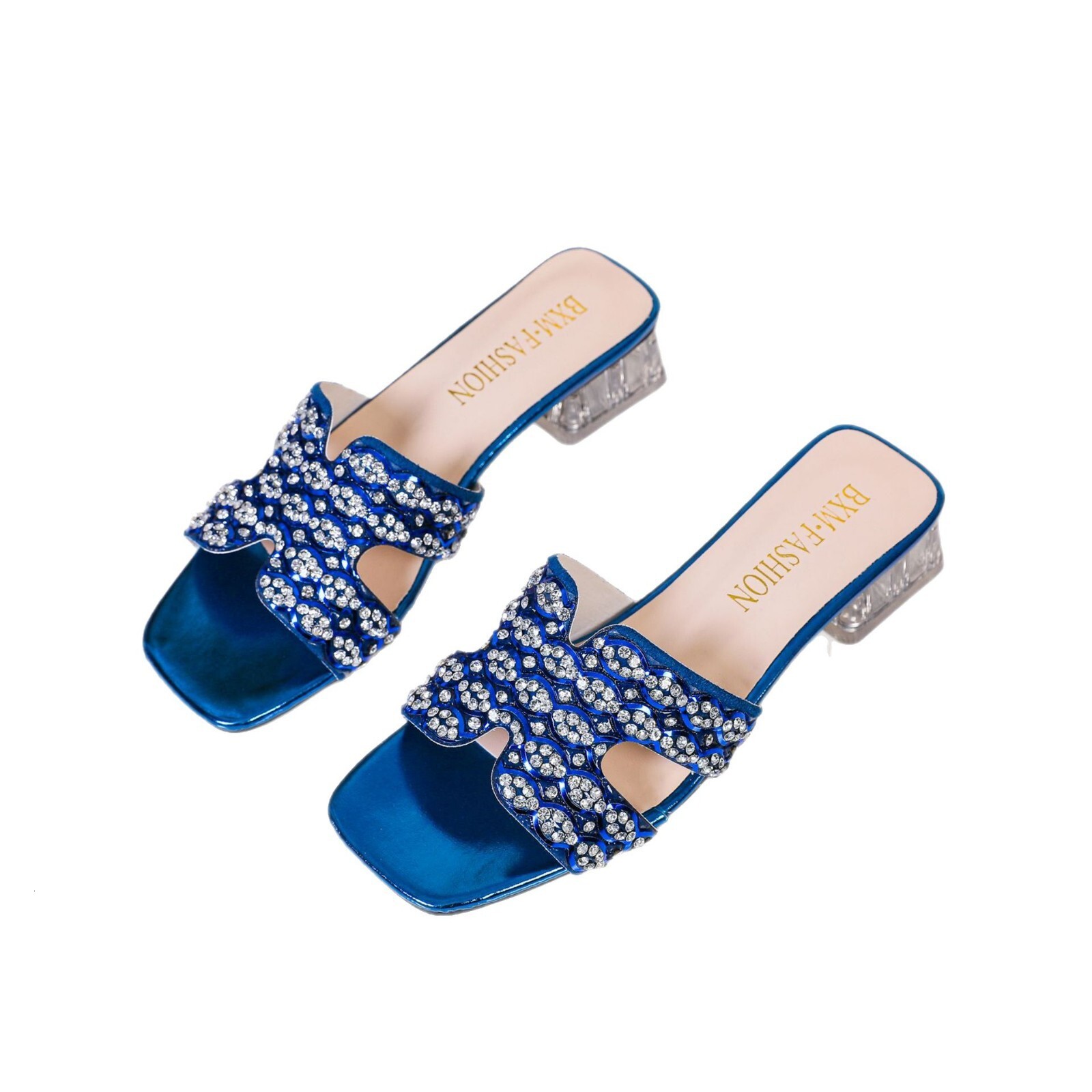 Designer Slippers 2025 New Sandal Diamond Shaped High-heeled Slippers For Women's Spring Square Toe Fashion Women's Sandals Trendy Outdoor H