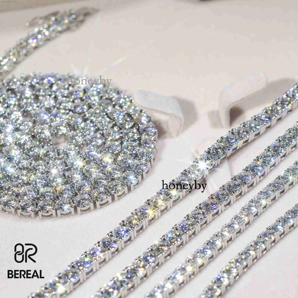 Necklaces Cross Pendant Hip Hop Necklace 4mm 5mm Vvs Moissanite Dia Tennis Chain Sier for Women Men Jewelry 2024 new