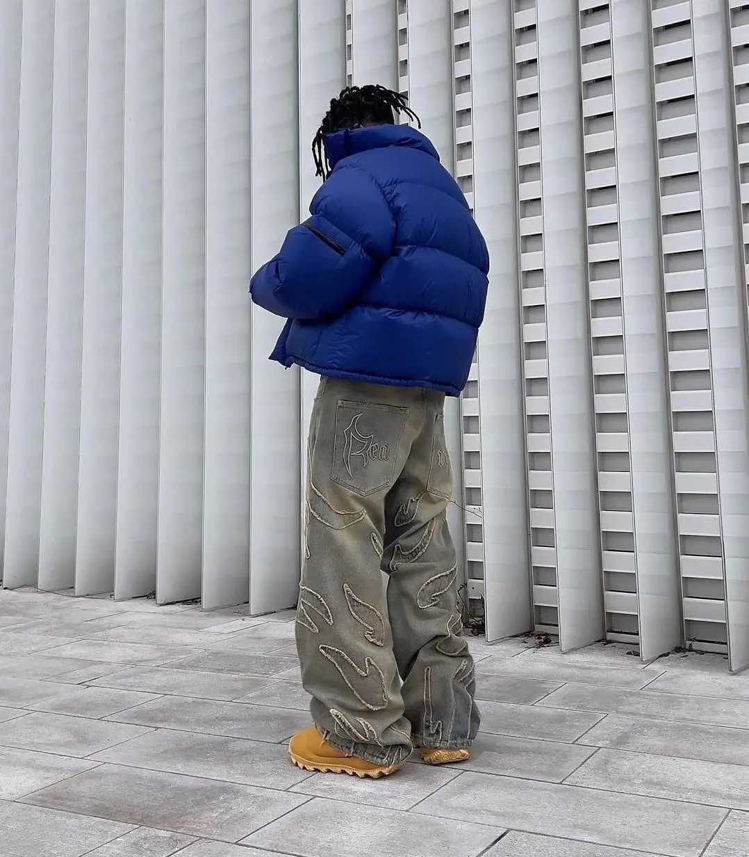 Y2k Street Retro Raw Edge Embroidery Baggy Jeans Men Women Fashion Hip Hop Patchwork High Waisted Denim Pants Ripped Jeans 2024T250319