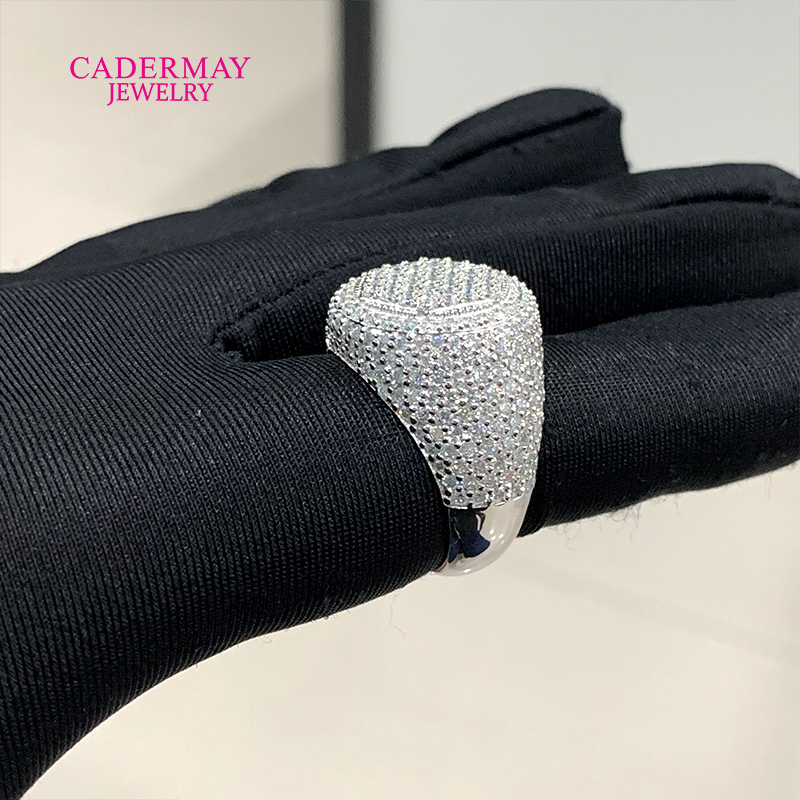Hiphop Jewelry 925 Silver VVS Moissanite Ring Custom Made Iced Out Round Shape Moissanite Championship Ring Pinky Ring Men
