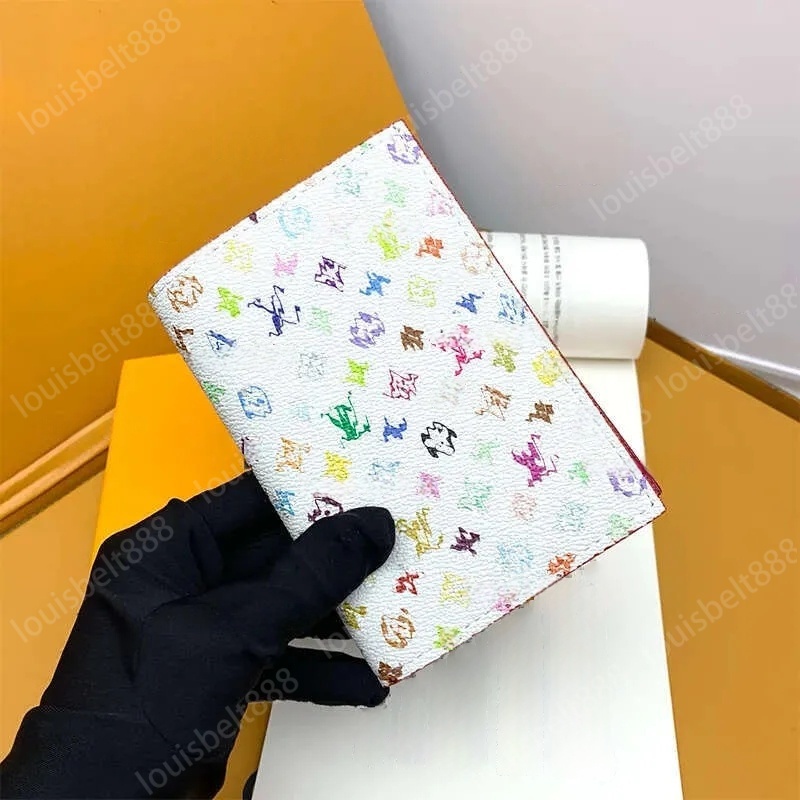 takashi murakami designer wallets for man women White tri color zippy organizer bag credit card holder coin purse key pouch purse clutch coin purse passport holder