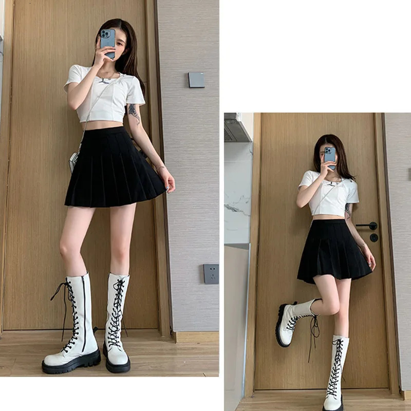 Preppy Style Pleated Skirt Women 2025 Summer Japanese Style High Waisted Mini Skirts Woman Solid School Uniform Y2k Jk Skirts 250320