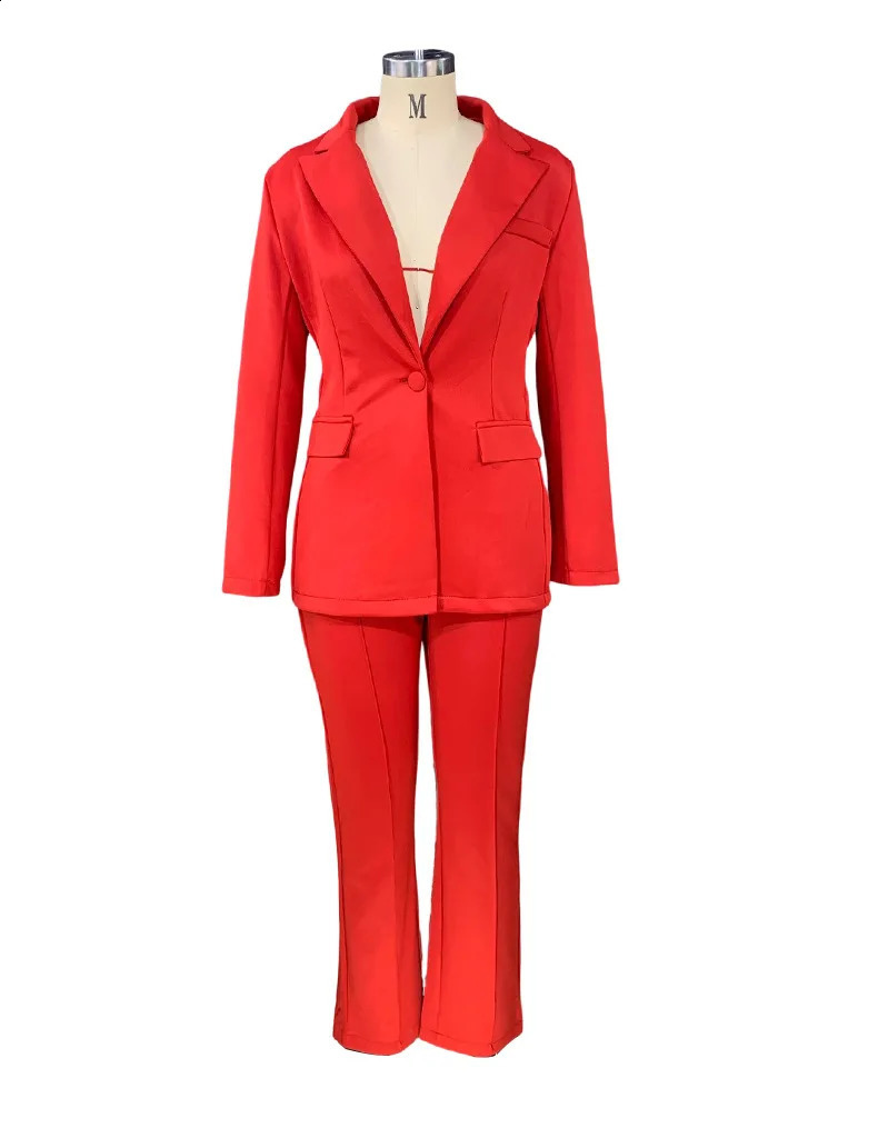 BAMBOOBOY Autumn Causal Slim Sexy Blazer Long Pants Two 2 Piece Sets Outfits for Women Classic Office Lady Work Street Outfit 250319