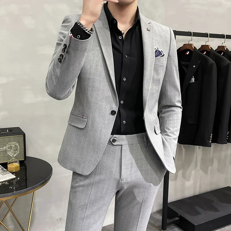 Suit Trousers Highquality Twopiece Groom Wedding Highend Business Casual Banquet Everything Costume Homme De Luxe 250311