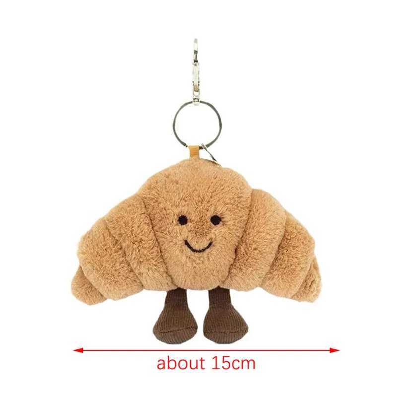 Kawaii Bread Plush Pendant Toy Creative Croissants Roll Bread Plush Doll Keychain Decorative Backpack Pendant GiftXJ250319