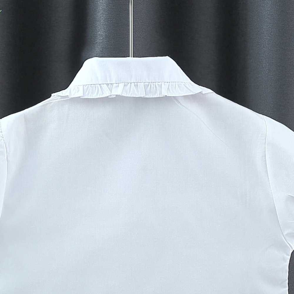 Baby girl short sleeved shirt summer new white baby collar childrens clothing (suitable for heights of 120-170cm)T250320