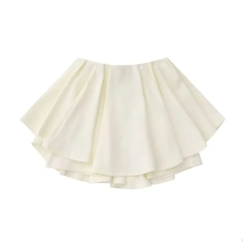 Sports Mini Skirt Casual Sweet Girls Elastic Waist Pleated Skirt Matching Basic White Short Skirt In Womens Running Skirt 250320