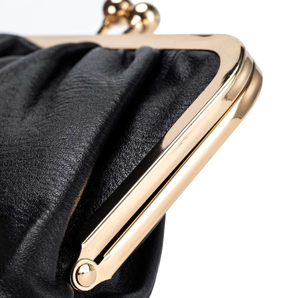 2021 New Women Genuine Leather Clutch Wallet Cell Phone Purse Fashion Kiss Lock Evening Bag With Chain Shoulder Belt