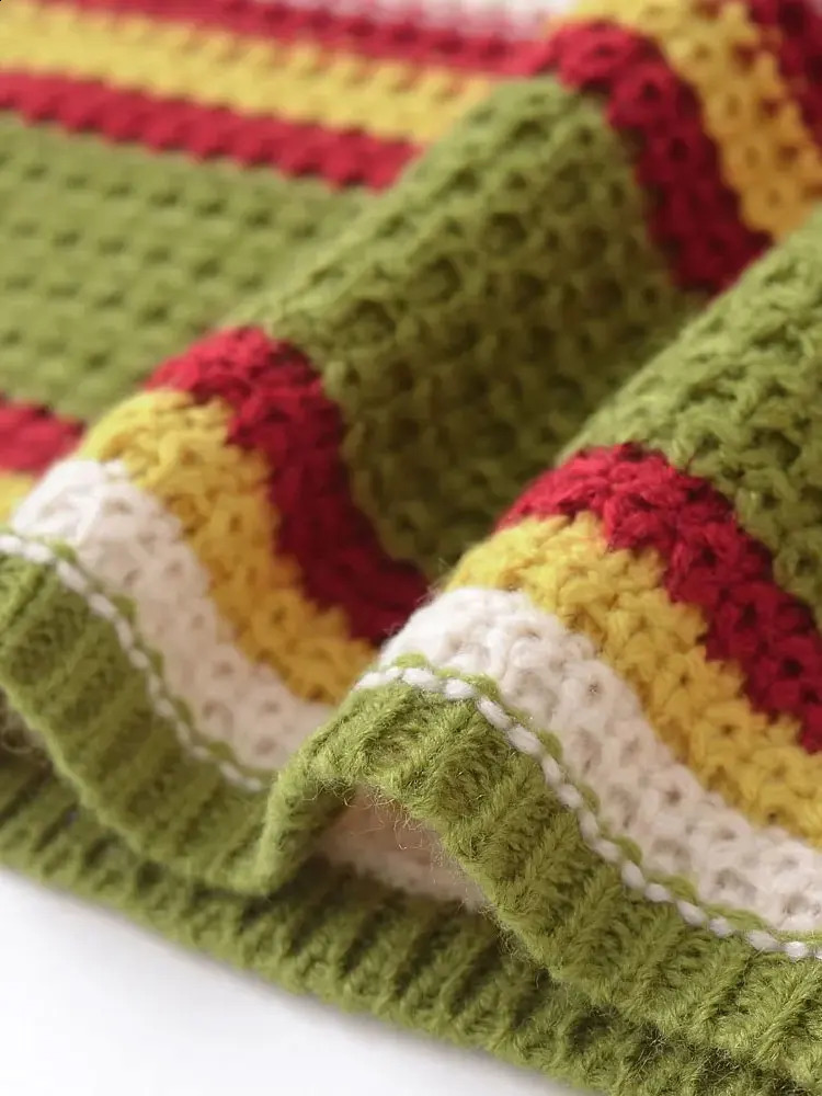 TRZA Womens Striped Crochet Knitted Mini Dress backless halter neckline womens dress sexy and fashionable 250317