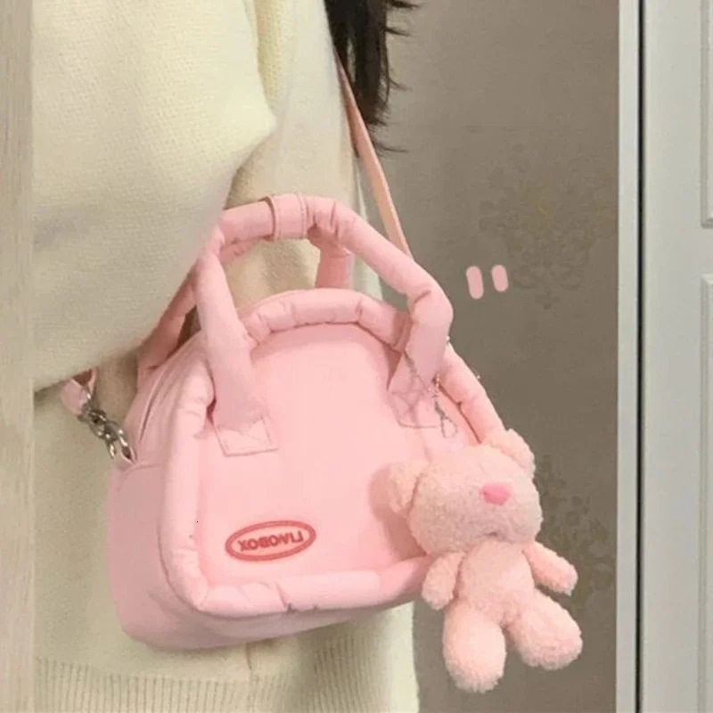 Xiuya Sweet Cute Handbags for Women Fluffy Soft Clouds Casual Crossbody Bag Harajuku Style Summer Fashion Shoulder Bag 250314