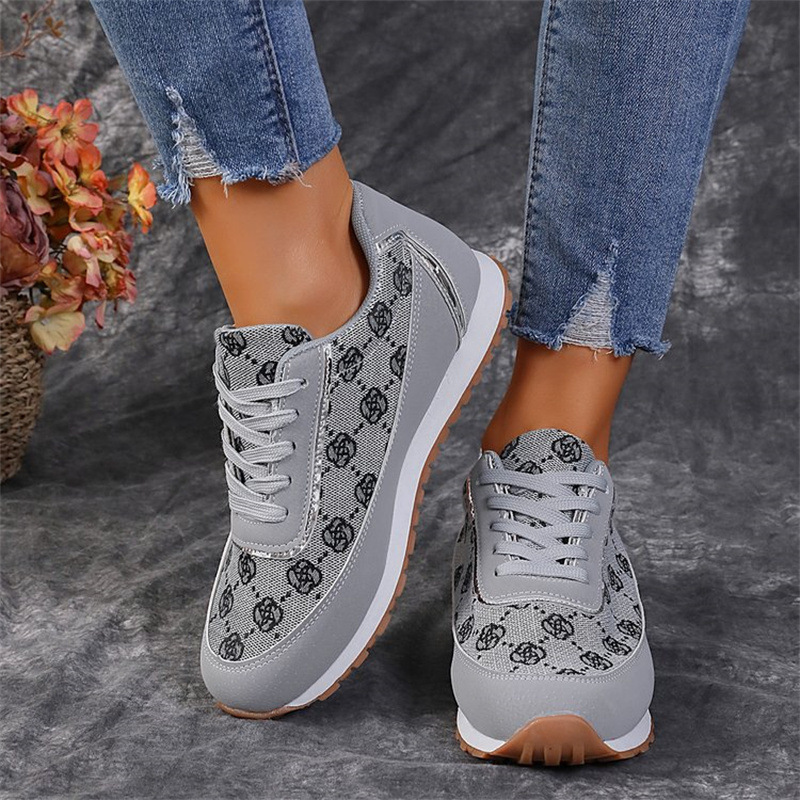 Sports style casual shoes women's spring new large size round head color flat shoes