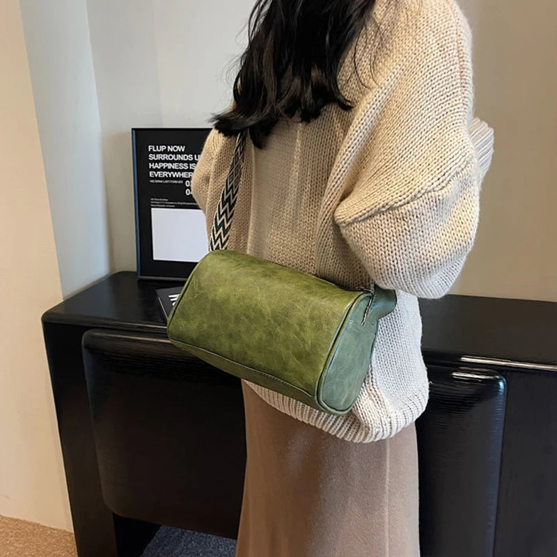 High Quality PU Leather Shoulder Crossbody Bag For Women Vintage PU Leather Ladies Small Handbag Pillow Messenger Bag 250318