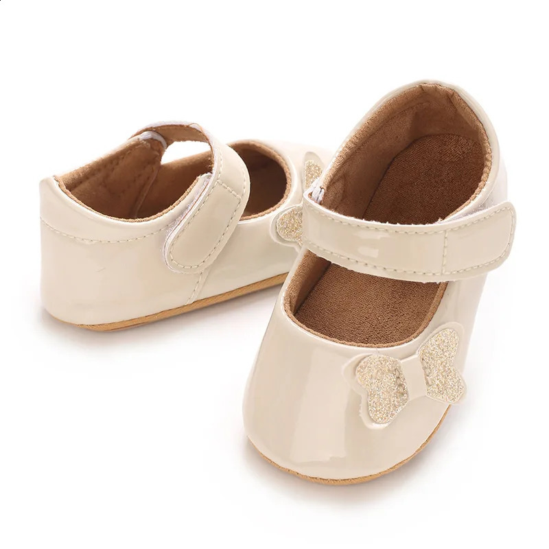 Adorable Baby Girls Sparkly Mary Jane Flats with Bow Detail Non-Slip Sole Perfect for borns and Infants 250319