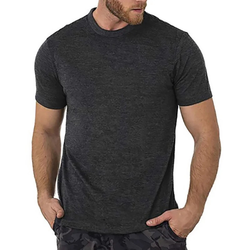 100% Superfine Merino Wool T shirt Men Base Layer Merino Shirt Wicking Breathable Quick Dry Anti-Odor No-itch USA Size 250317