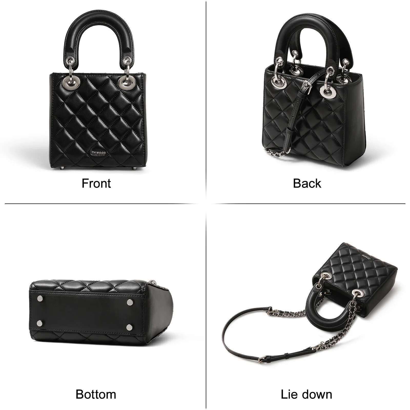 ITAMOOD Women Handbag 2024 Genuine Leather Lambskin Gge Handheld Shoulder Crossbody Bag Fashion Female Valentine's Day Gift