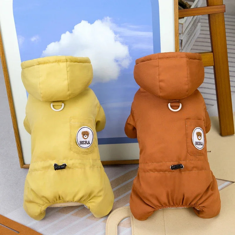 Winter Dog Overalls Windproof Warm Pet Jumpsuits Cotton Clothes for Small Dogs Poodle Maltese Coat French Bulldog Puppy Onesies 250318