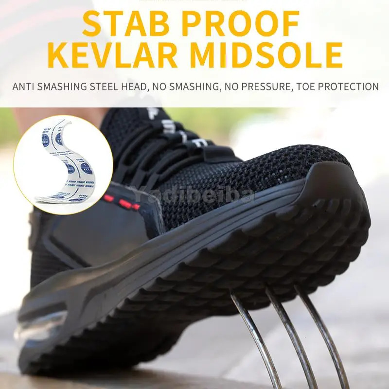 Work Shoes Breathable Steel Toe Safety Boots Lightweight Safety Work Shoes For Men Women Male Work Sneakers Security Footwear 250317