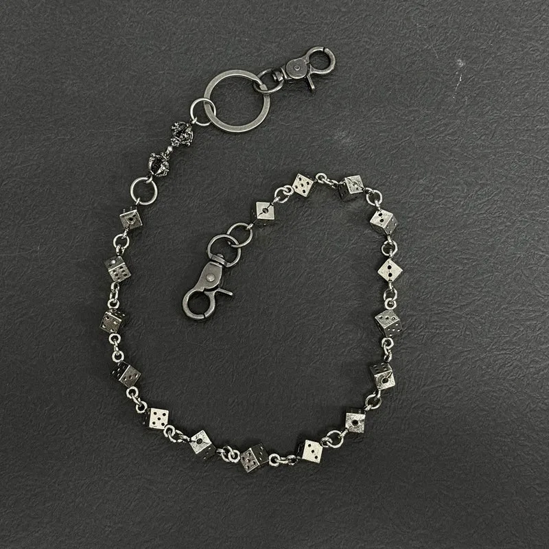 Vintage Punk Dice Pants Waist Chain Men Cool Jeans Chain Keychain Wallet Chain Gothic Biker Fashion Accessories 250320