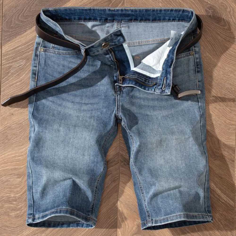 5 summer shorts mens denim pants stretch light blue fashionable design mens jeans ultra-thin straight mens shorts Hombre W250319