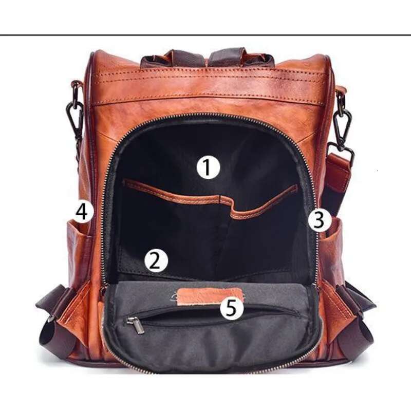 MOTAORA Vintage Large Capacity Women's Backpacks Anti Theft Genuine Leather Backpack Cowhide Woman Travel Bagpack Women