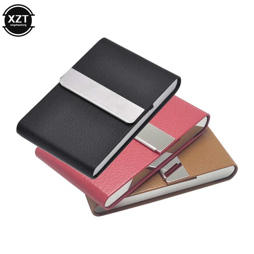 Multifunction Stainless Steel Cigarette Case PU Cigar Storage Box Tobacco Holder 1 PC Card Cases Smoking AccessoriesC250319