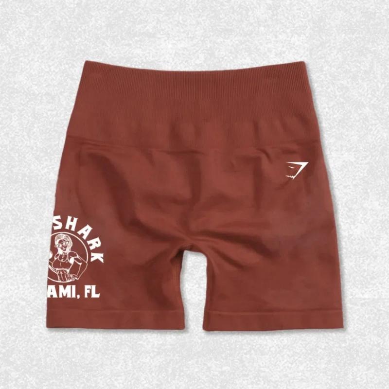 Active Shorts Ladies European And American Shark Hip Lift Tight Three Point Weight Training Yoga Running Print Exercise