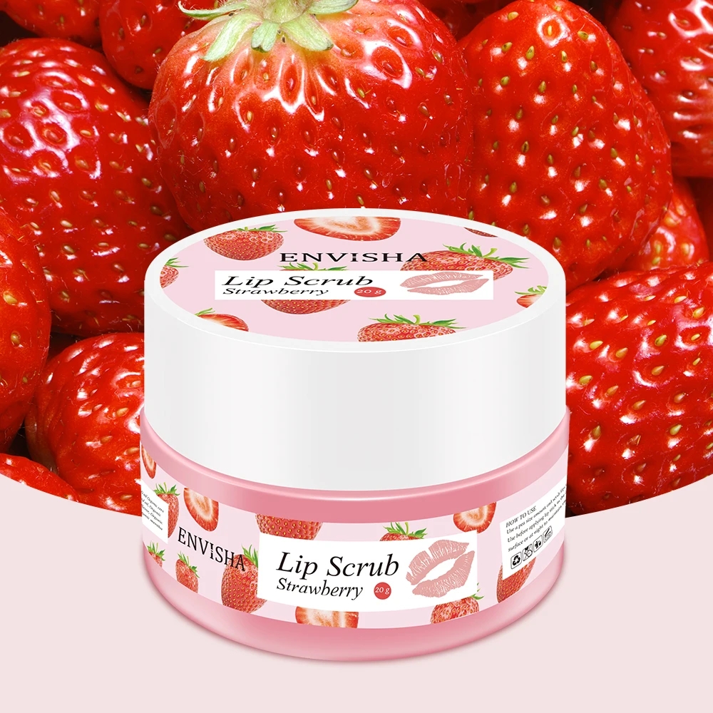 ENVISHA Moisturizing Nourish Strawberry Lip Care Scrub Balm Sugar Cream Exfoliating Repair Cleft Fine Lines Smooth Skin Care