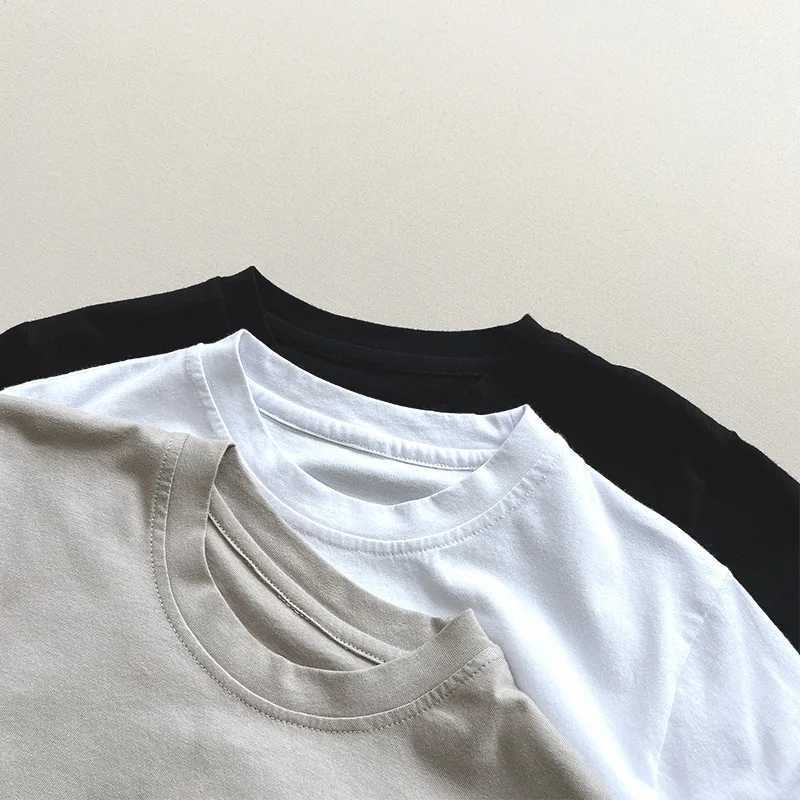 5054 Childrens Basic T-shirt 2025 Summer Black and White Grey Boys Short sleeved T-shirt Casual Loose TopT250320