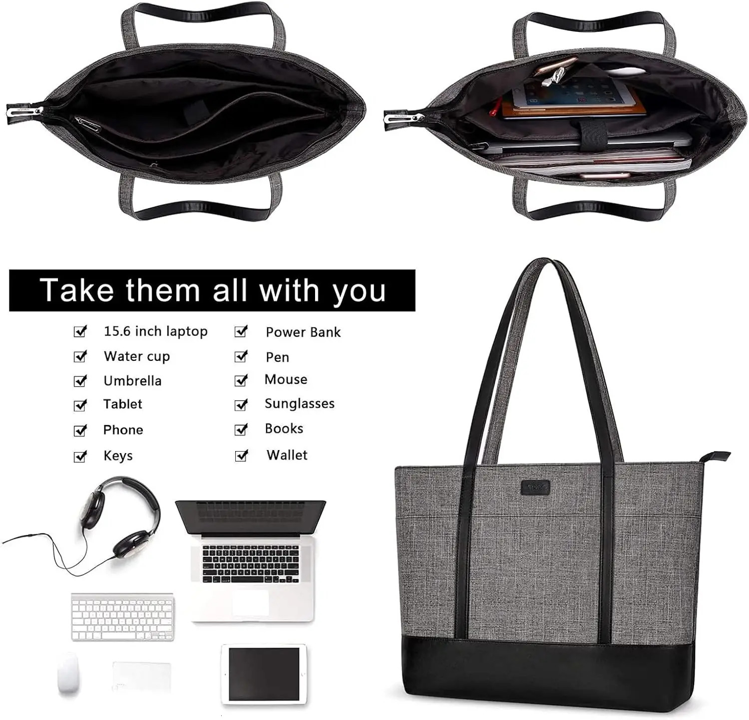 Laptop Tote Bag 15 16 17 17.3 inch Notebook Shoulder Bags Lightweight Business School Computer Briefcase Travel Shopping Handbag R250320