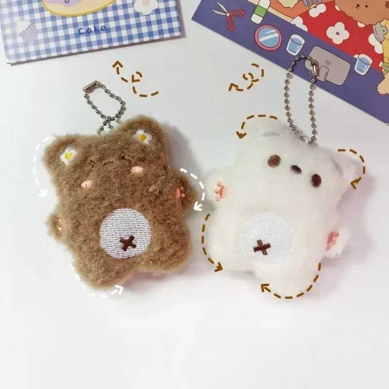 Soft keychain cartoon bear pendant keychain squeeze toy cute plush filled keychain bag decoration couple friend childrens giftXJ250319