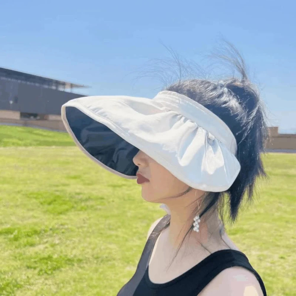 2025 Summer travel sunshade sunblock hat large eaves anti-UV temperament all empty top hat tidal sun hat childrens straw hat 250320