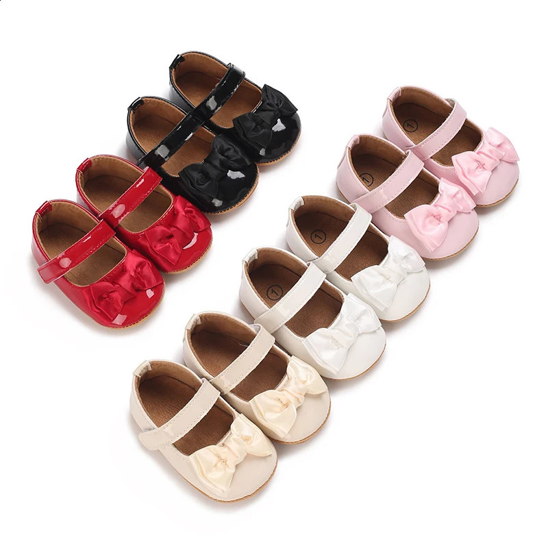 Baby Shoes Autumn Comfortable And Cute Bow Princess Style Girl Baby Walking Shoes 250319