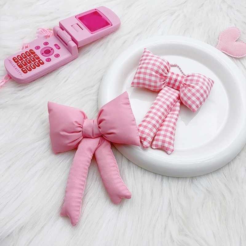 Bowknot Keychain Bag Pendant Soft Cotton Keyring Fashionable and Accessory for Backpack HandbagXJ250319