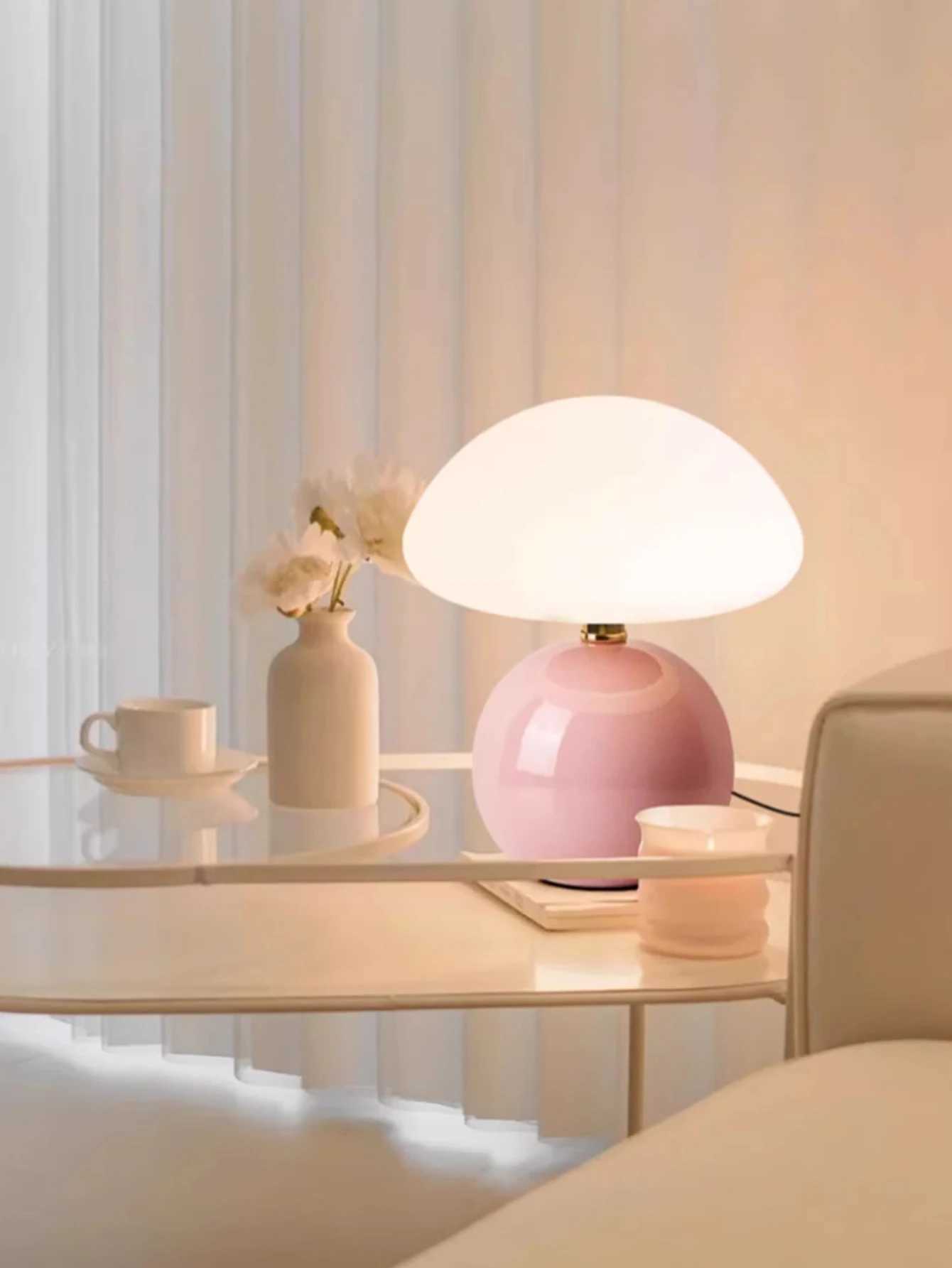 Led table lamp for bedroom Lamp bedside table White/pink/red/beige/orange stromatolite moon desk Mood light Room decorating item Z250320