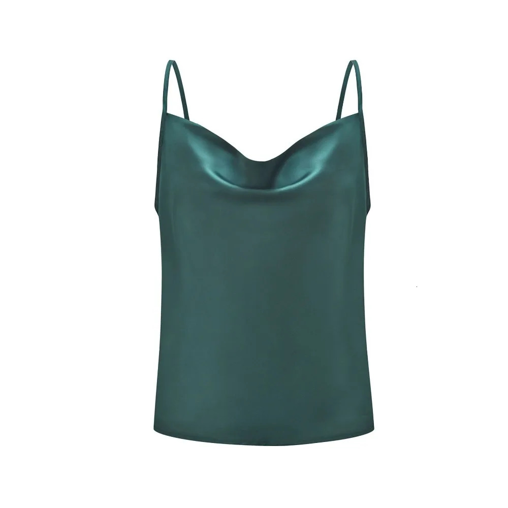 White basic womens silk satin top vest summer sexy Camis Strappy Camisol Grunge dress 250320