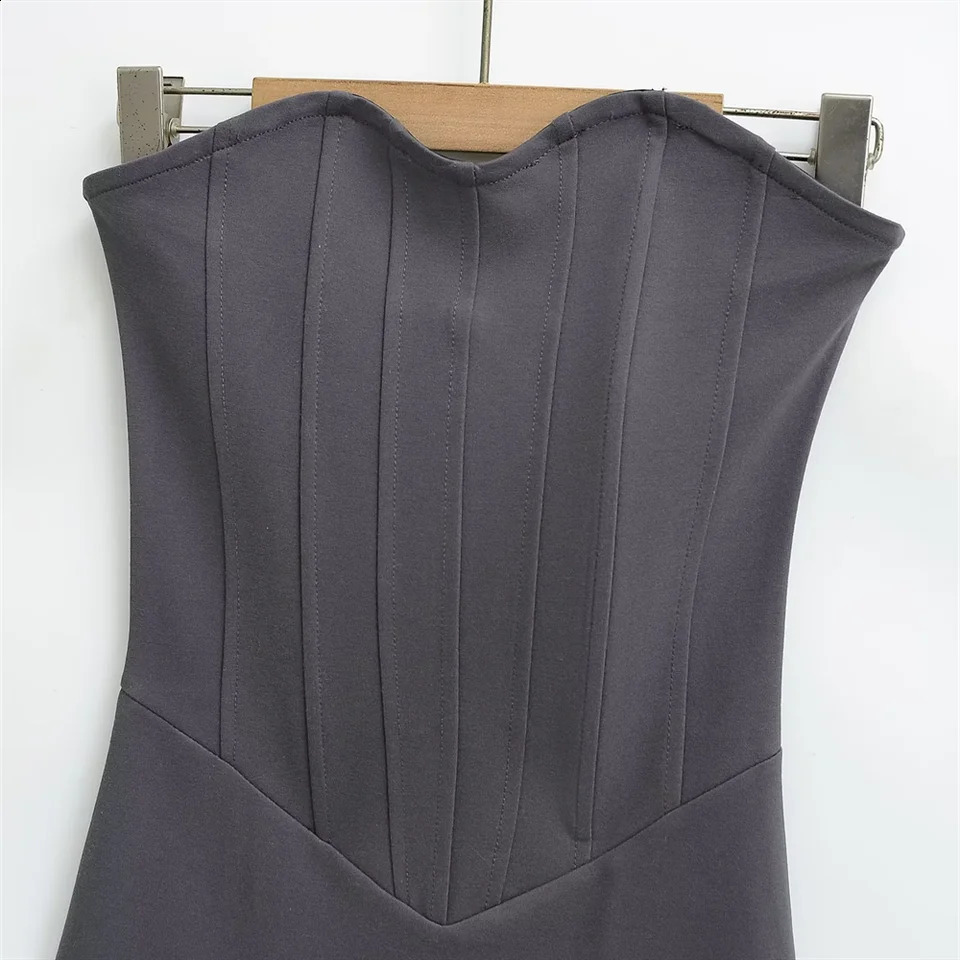 womens strapless tight corset with fashionable details and patterns suitable for various occasions y2k 250317