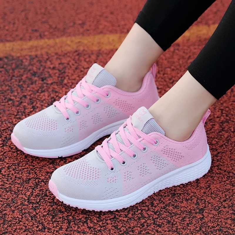 2024 Breathable Women Running Shoes Lightweight Non-slip Female Sports Shoes Outdoor Soft Womens Sneakers Lace Up Fashion TennisW250320