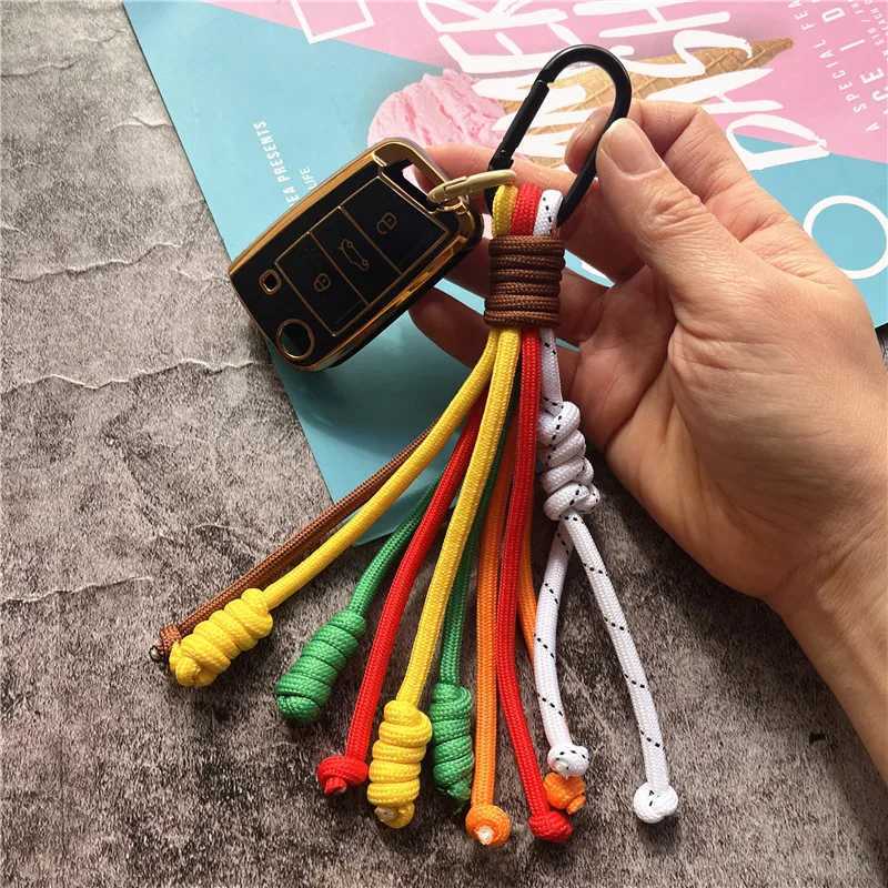 Motorcycle accessories car key contrasting color keychain accessories hand-painted bag charm couple handbag giftsXJ250319