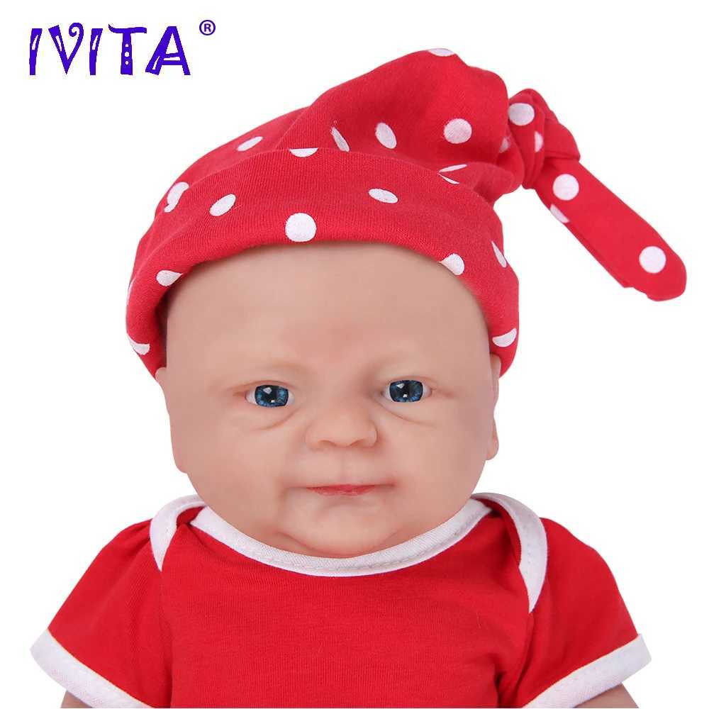 IVITA WG1512 36cm 1.65kg All Silicone Baby Rebirth Doll Realistic Girl Baby Toy with 3 Colors of Eyes W250320