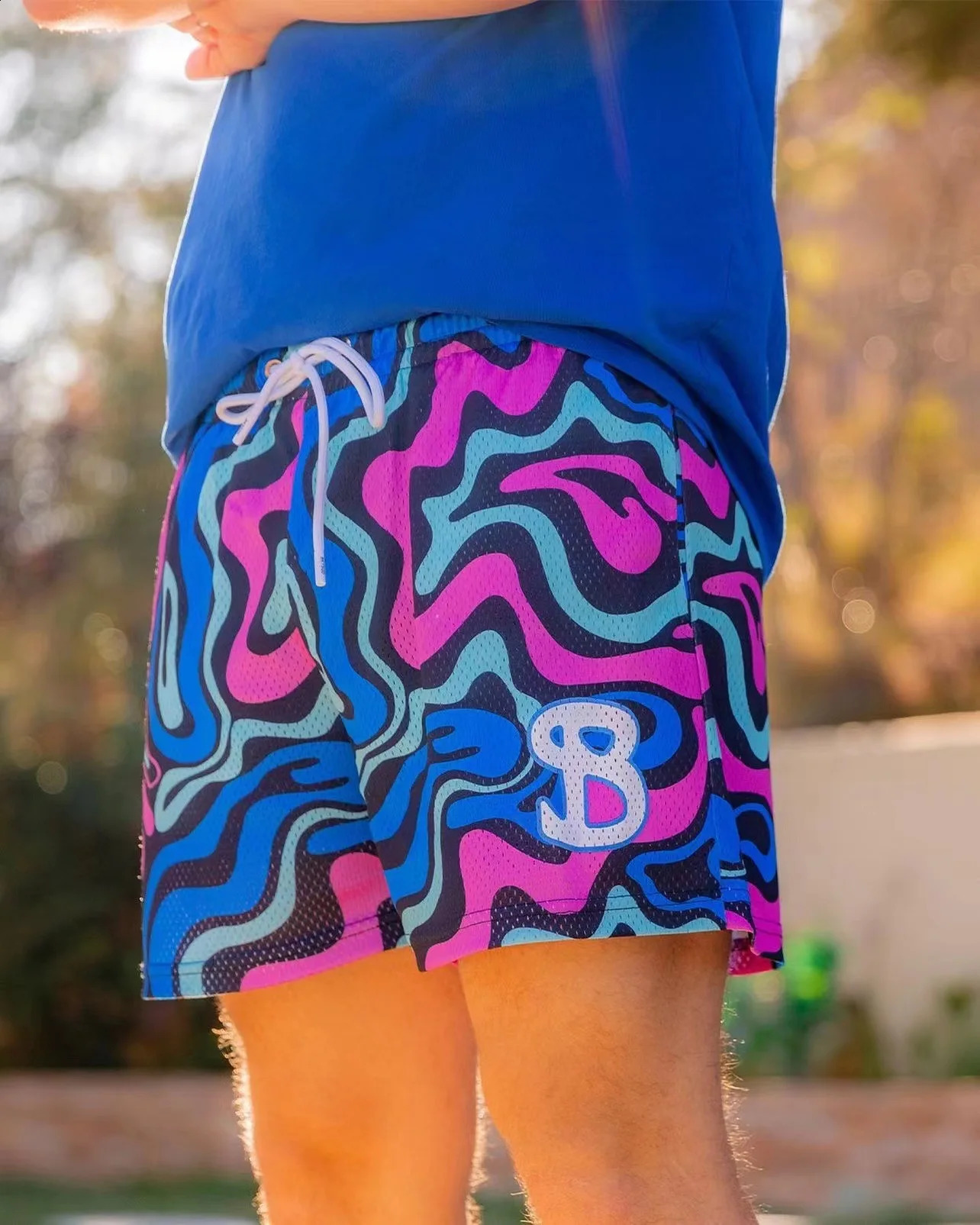 Summer mens shorts unisex casual fashion beach sports mesh breathable fast drying printed 250319